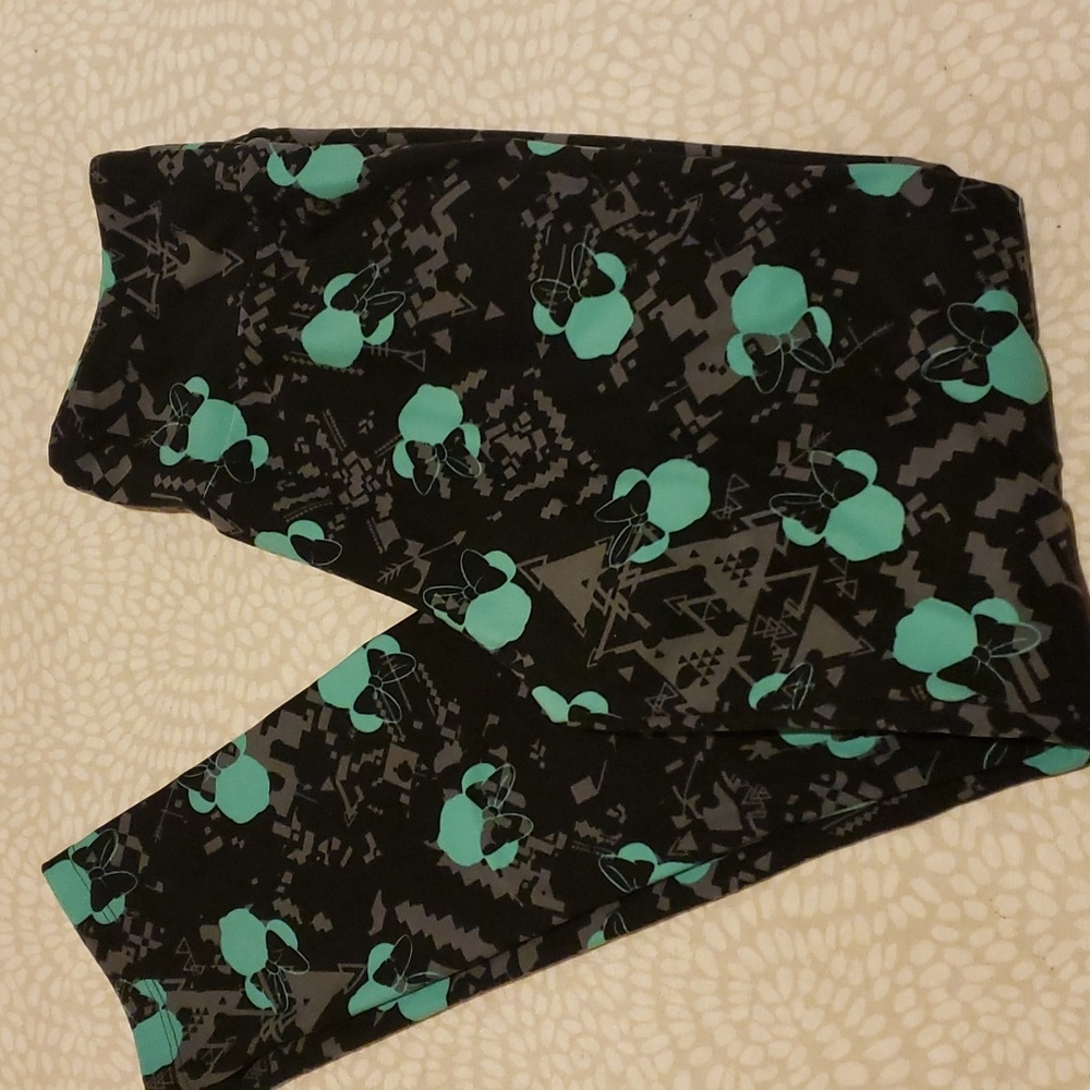 LuLaRoe Minnie Mouse Black Leggings